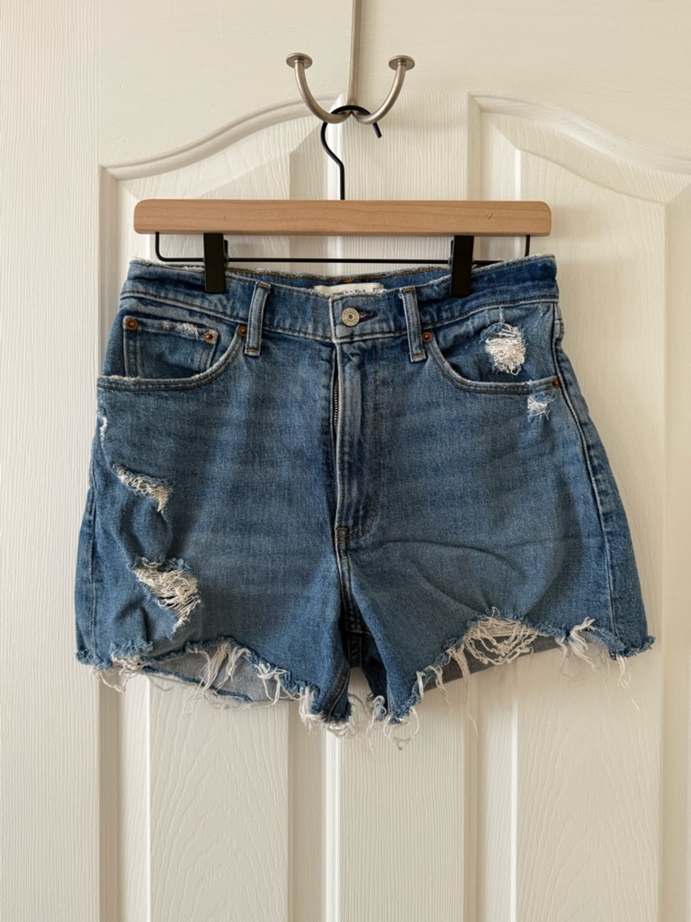 Abercrombie & Fitch Distressed Blue Denim Cutoff Shorts